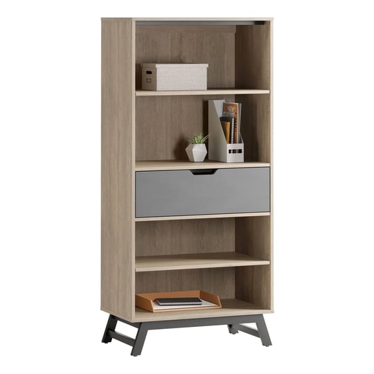 realspace-nashira-61h-4-shelf-bookcase-with-drawer-light-oak-gray-1