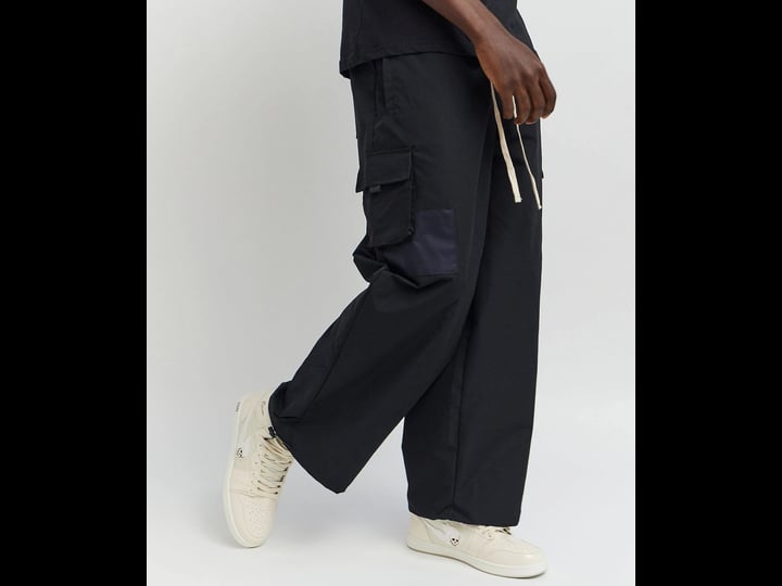 reason-clothing-infantry-parachute-wide-leg-nylon-pants-black-black-l-1