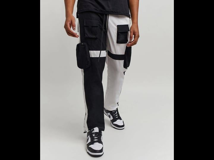 reason-mens-bader-cotton-twill-color-block-utility-jogger-pants-black-white-size-large-1