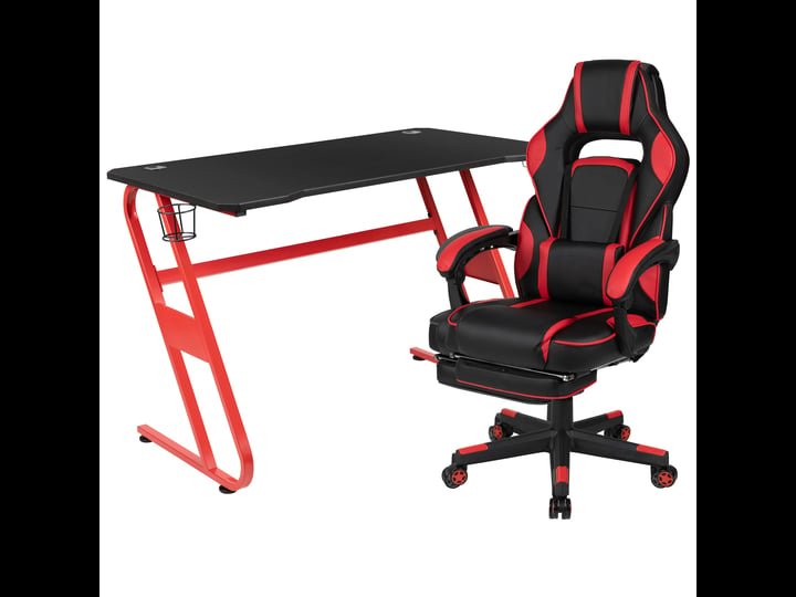 red-gaming-desk-with-cup-holder-headphone-hook-red-reclining-back-arms-gaming-chair-with-footrest-1