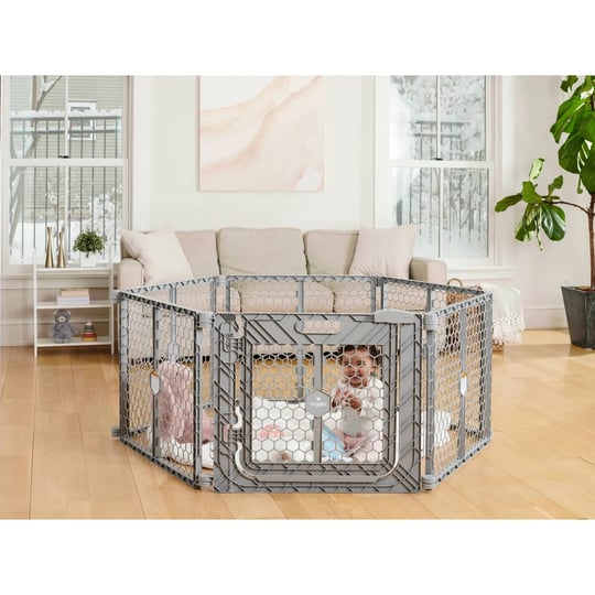 regalo-superwide-plastic-gate-play-yard-with-door-gray-1
