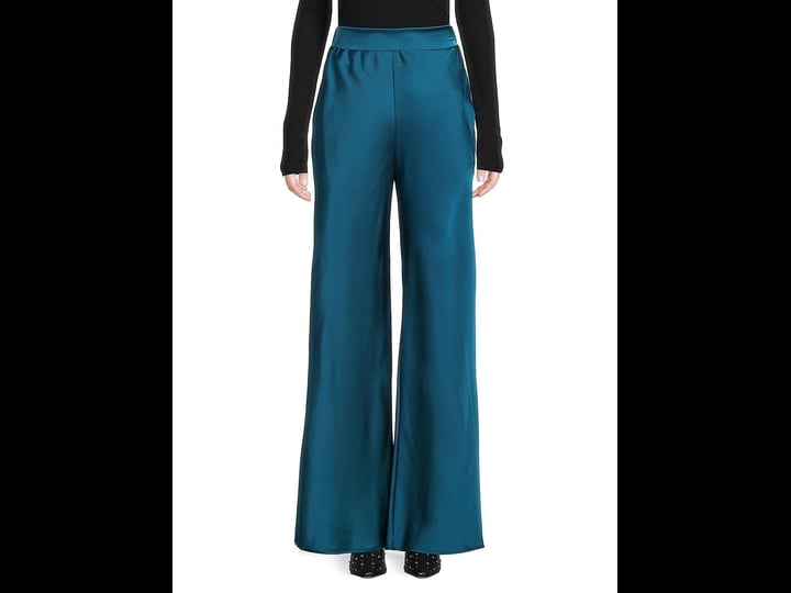 renee-c-womens-satin-wide-leg-pants-teal-size-m-1