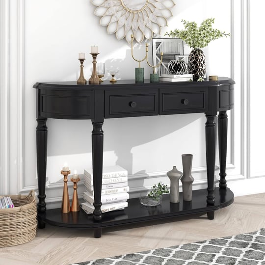 retro-circular-curved-design-wooden-console-table-with-open-style-shelf-and-two-top-drawers-black-mo-1