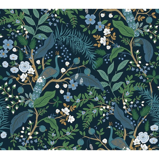 rifle-paper-co-peacock-garden-navy-peel-and-stick-wallpaper-1