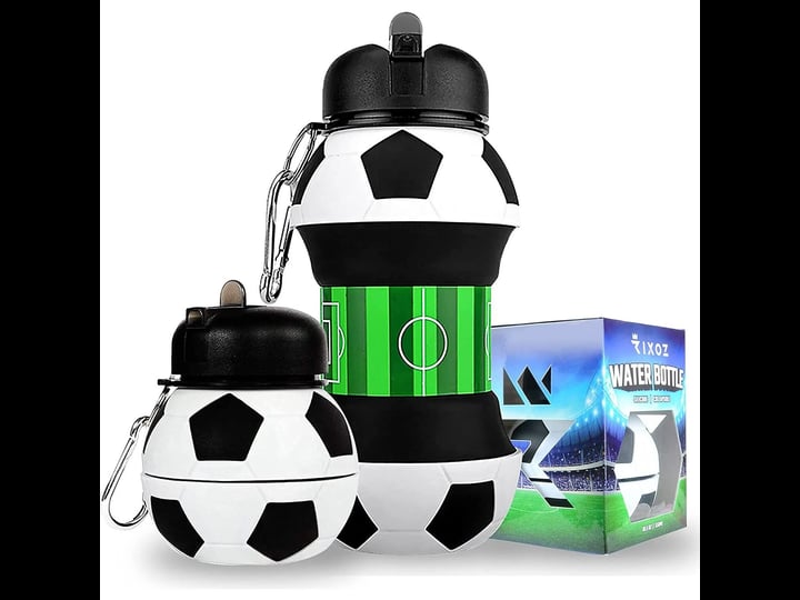 rixoz-football-water-bottle-550ml-silicone-collapsible-football-water-bottle-with-football-keyring-f-1