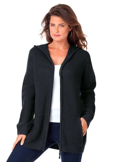 roamans-womens-plus-size-classic-length-thermal-hoodie-3x-black-1