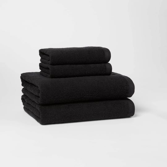 room-essentials-antimicrobial-100-cotton-bath-towel-set-4-piece-black-1