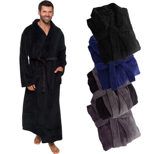 ross-michaels-mens-full-floor-length-big-and-tall-long-plush-bath-robe-mens-size-large-xl-black-1