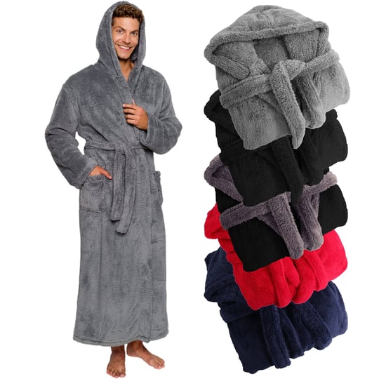 ross-michaels-mens-luxury-hooded-full-length-big-and-tall-long-bath-robe-mens-size-small-medium-gray-1