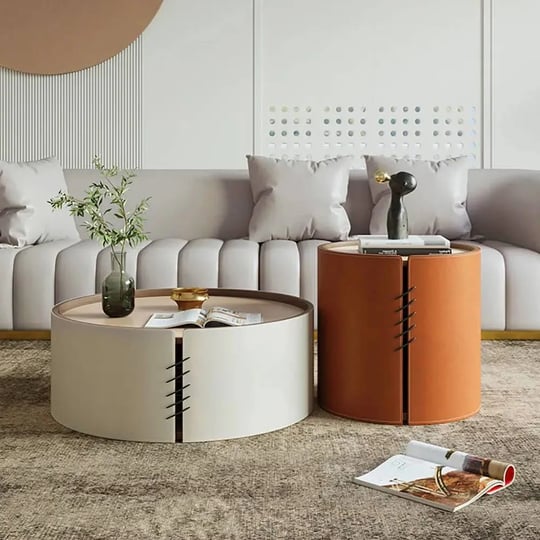 round-coffee-table-sets-with-saddle-leather-plywood-metal-set-of-2-1