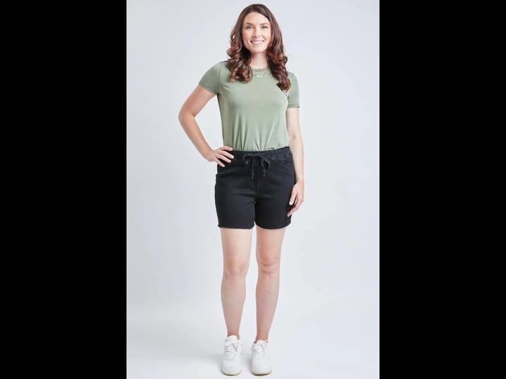 royalty-for-me-womens-frayed-hem-jogger-shorts-xl-black-1