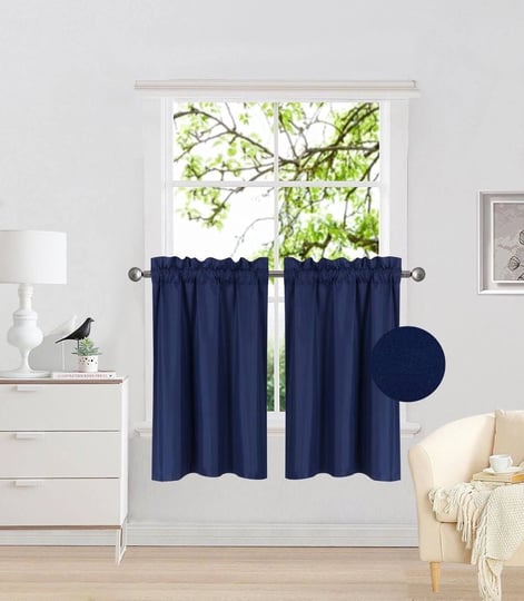 rs5-1-set-navy-blue-rod-pocket-silky-window-curtain-lined-blackout-tw-1