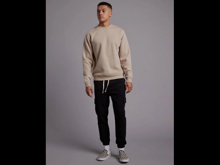 rsq-fleece-cargo-jogger-sweatpants-black-xxls-1