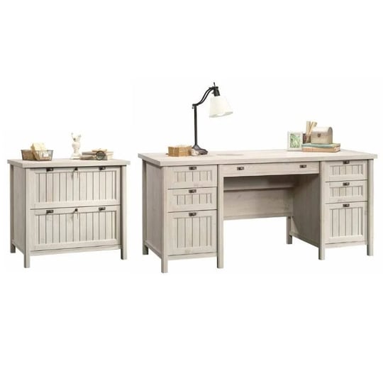 sauder-2-piece-executive-desk-and-lateral-file-set-in-chalked-chestnut-1