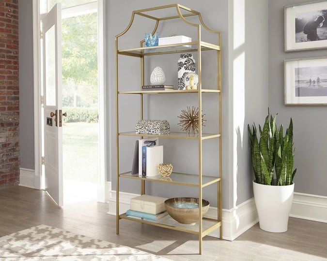 sauder-424974-curiod-bookcase-satin-gold-finish-1