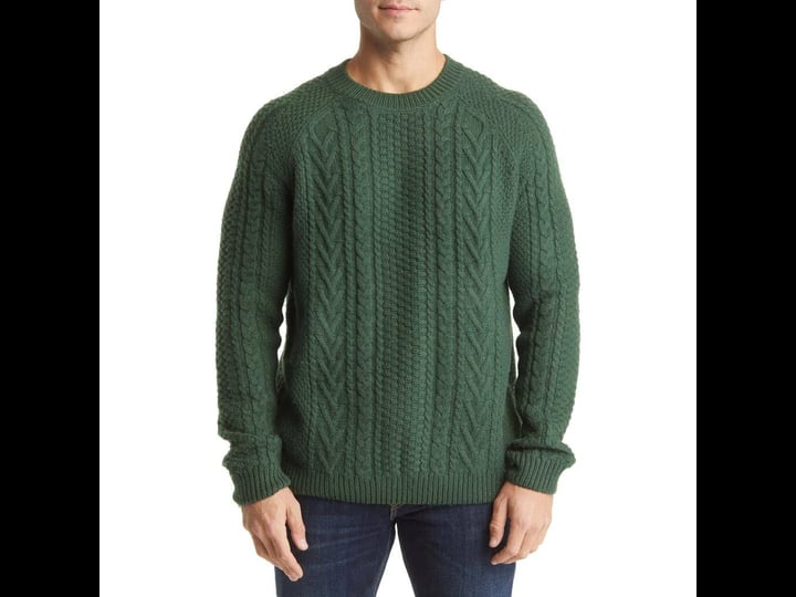 schott-nyc-heavyweight-wool-cable-fisherman-sweater-in-hunter-green-at-nordstrom-size-medium-1