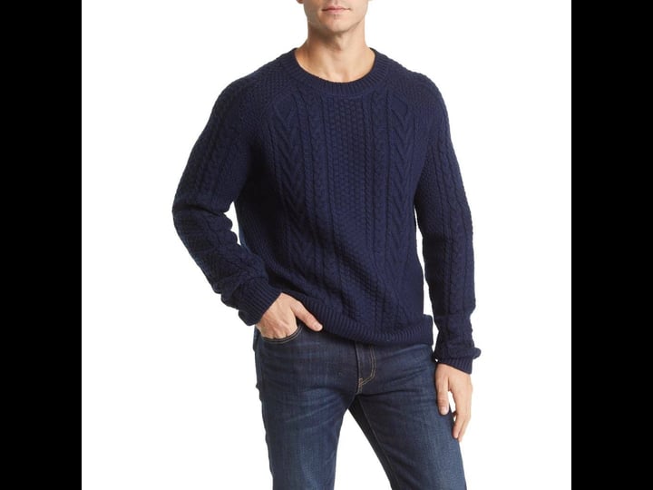 schott-nyc-heavyweight-wool-cable-fisherman-sweater-in-navy-at-nordstrom-size-large-1