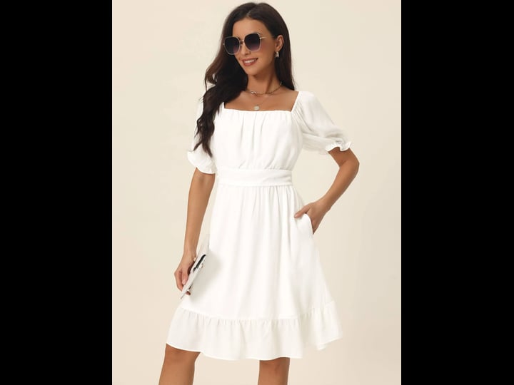 seta-t-womens-summer-square-neck-puff-short-sleeve-smocked-back-ruffle-a-line-casual-mini-dress-whit-1