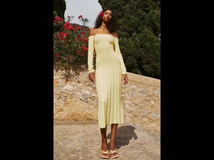 shn-emmeline-long-sleeve-rib-knit-midi-dress-lemon-l-afterpay-meshki-18th-birthday-outfitsemmeline-l-1