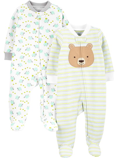 simple-joys-by-carters-unisex-babies-cotton-footed-sleep-and-play-pack-of-2-white-bear-turtle-newbor-1