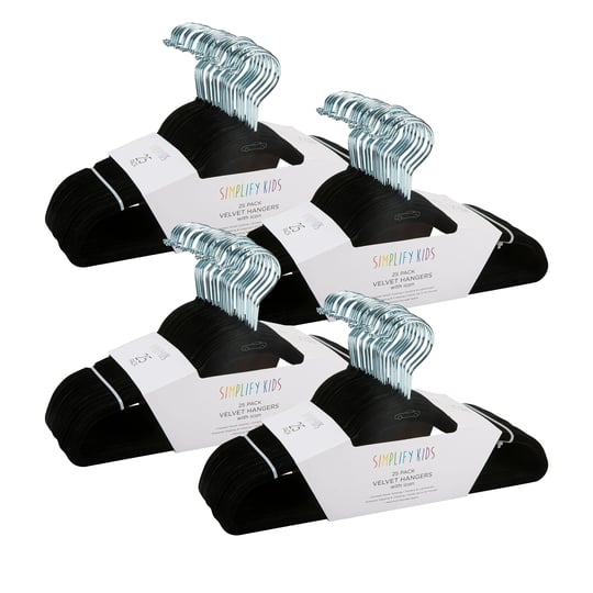 simplify-kids-velvet-hangers-black-100-pack-1