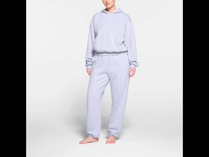 skims-womens-periwinkle-elasticated-waist-fleece-jogging-bottoms-s-1
