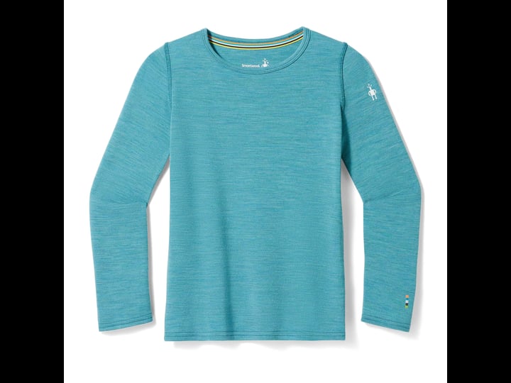 smartwool-kids-classic-thermal-merino-base-layer-crew-cascade-green-heather-large-1