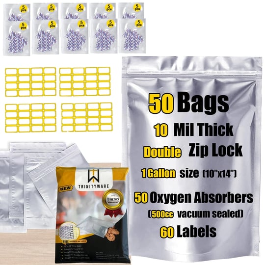 smell-proof-50-pcs-mylar-bags-1-gallon-10-mil-thick-double-ziplock-for-long-term-food-storage-with-o-1