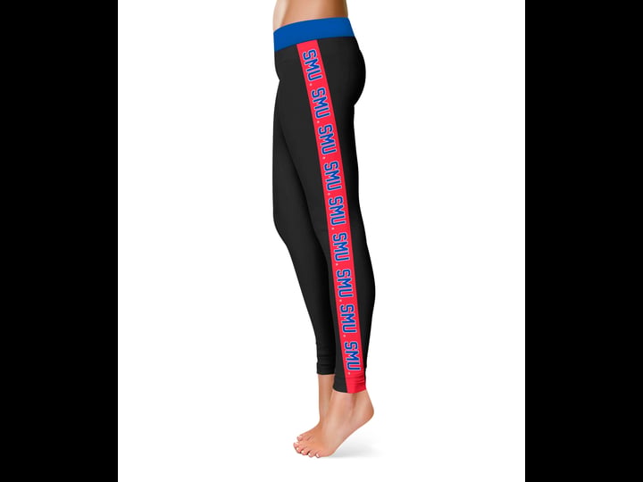 smu-stripe-black-and-red-women-leggings-l-1