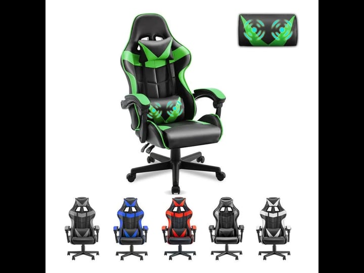 soontrans-green-gaming-chairracing-gamer-chair-for-teens-ergonomic-game-chair-with-adjustable-headre-1