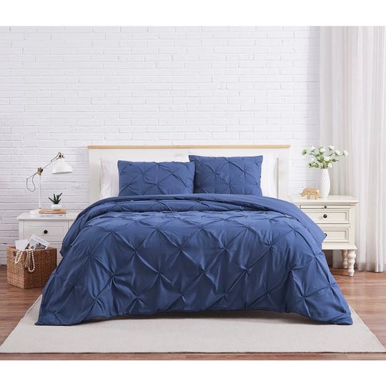 southshore-bedding-get-back-to-basics-pintuck-pinch-pleated-duvet-cover-set-dark-blue-king-cal-king-1