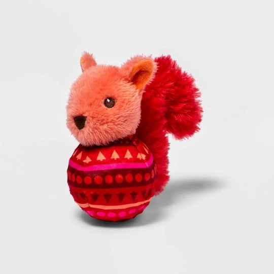 squirrel-dog-toy-with-spikey-ball-boots-barkley-red-fairisle-1