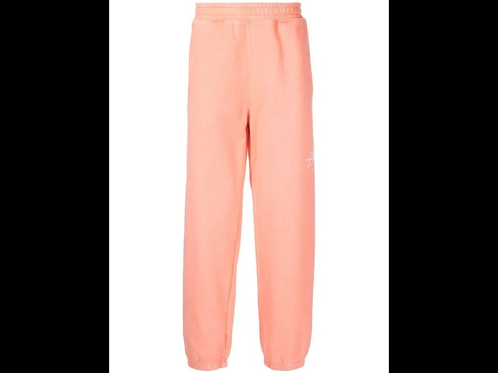 st-ssy-logo-print-track-pants-orange-1