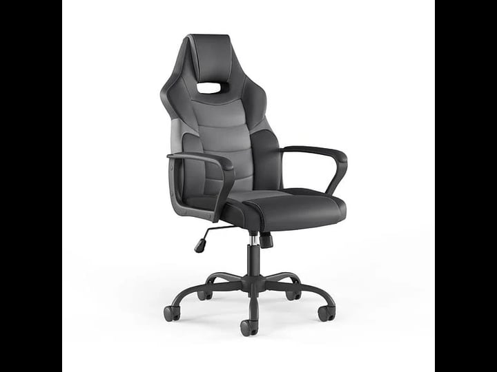 staples-emerge-vector-luxura-faux-leather-gaming-chair-black-gray-61109