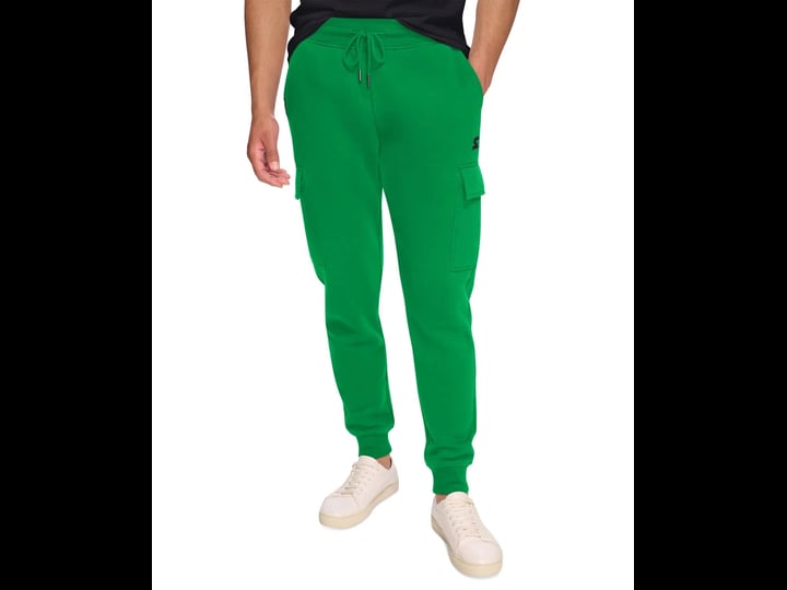 starter-mens-classic-fit-fleece-cargo-joggers-green-size-m-1