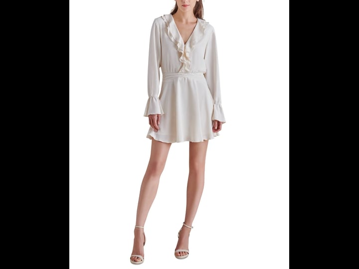 steve-madden-womens-farron-v-neck-long-sleeve-ruffle-dress-whisper-white-size-s-1