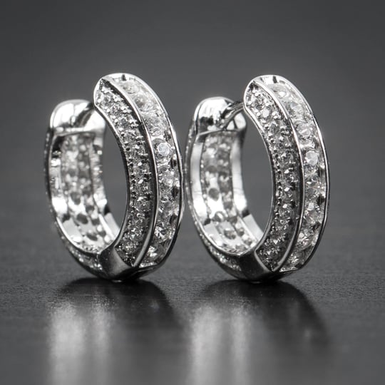 street-knitted-mens-925-sterling-silver-fully-iced-cz-pointer-small-huggie-hoop-earrings-1