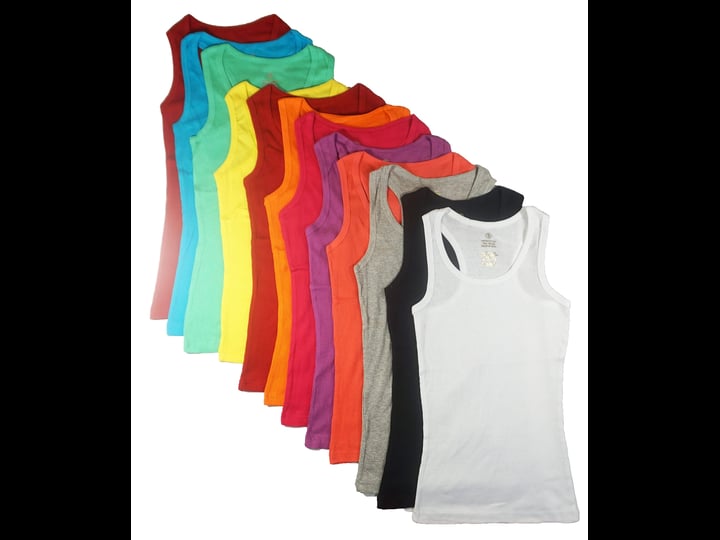 studio-3-12-pieces-pack-womens-ribbed-100-cotton-tank-tops-assorted-color-1