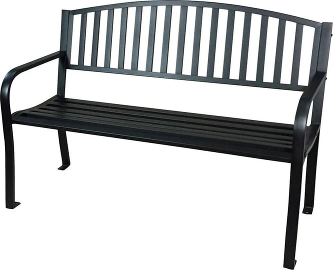 style-selections-50-in-w-x-34-25-in-h-black-steel-garden-bench-1