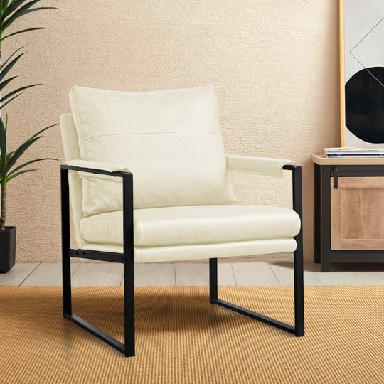 subrtex-pu-leather-upholstered-accent-chair-with-metal-frame-armchair-white-1