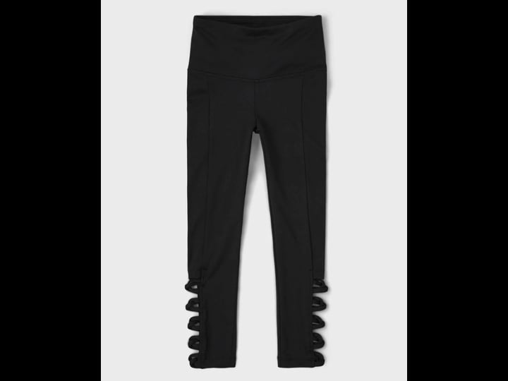 sugar-and-jade-tween-girls-lace-up-leggings-size-medium-10-black-polyester-spandex-1