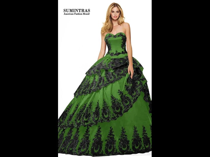 sumintras-amazing-black-lace-applique-tow-tone-strapless-sweetheart-ball-gown-quinceanera-dress-moss-1