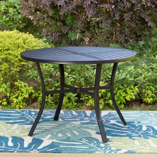 summit-living-outdoor-dining-table-round-top-with-1-9-umbrella-hole-for-4-perosn-black-1