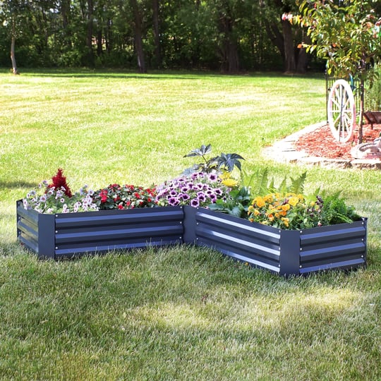 sunnydaze-decor-galvanized-steel-l-shaped-raised-garden-bed-59-5-in-dark-gray-1
