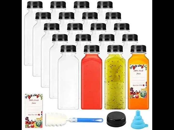 superlele-20pcs-12oz-empty-plastic-juice-bottles-with-caps-reusable-water-bottles-clear-bulk-drink-c-1