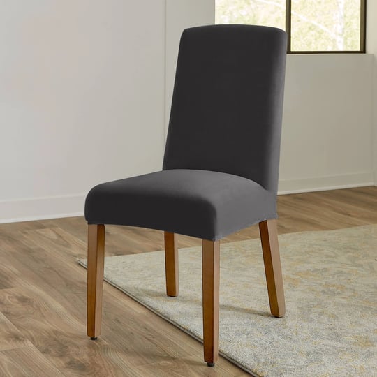 sure-fit-hampstead-stretch-velvet-charcoal-polyester-short-dining-chair-slipcover-set-of-2-grey-1