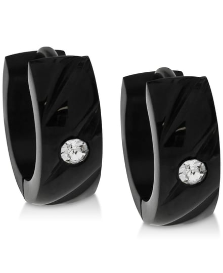 sutton-by-rhona-sutton-mens-black-tone-stainless-steel-cubic-zirconia-hoop-earrings-black-1