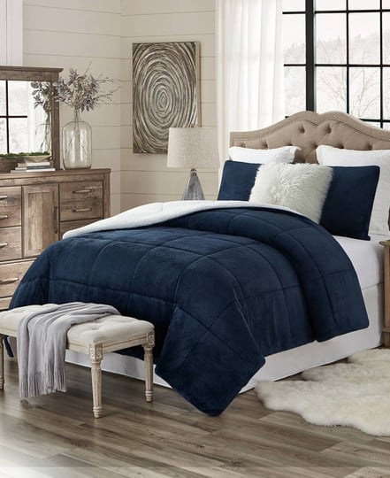 swift-home-faux-fur-and-sherpa-reverse-comforter-set-navy-1