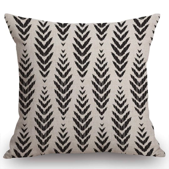 swono-fashion-ikat-chevron-throw-pillow-cover-black-and-white-cotton-linen-decorative-pillow-case-cu-1