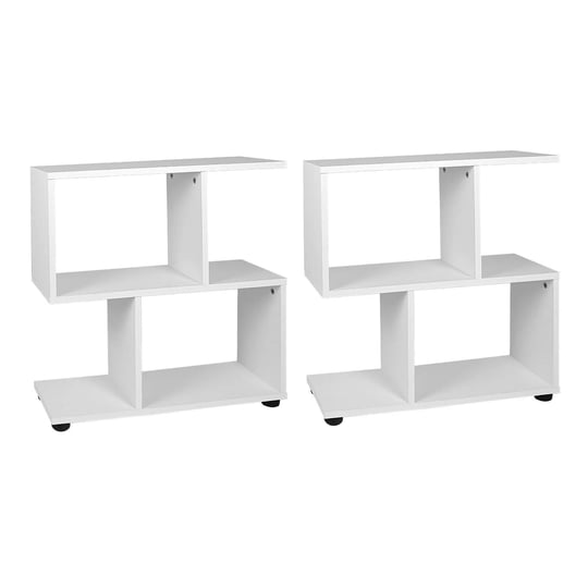 tangkula-2-tier-geometric-bookshelf-freestanding-wood-display-shelf-white-3